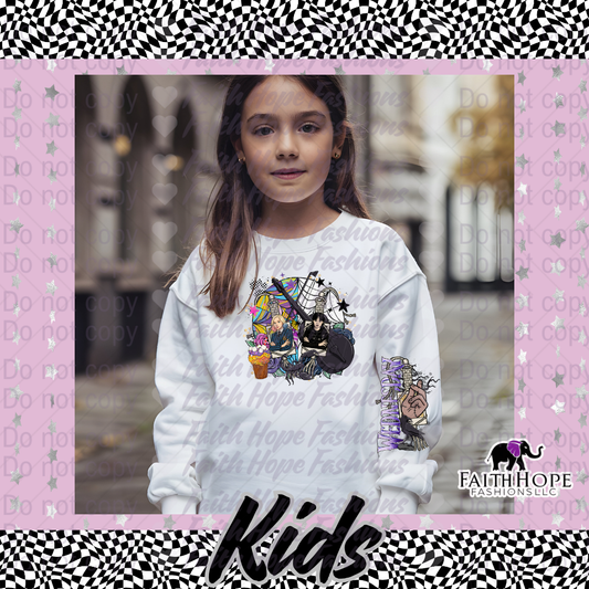 Wdnsday Cartoon Kids Sweater