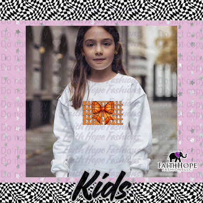 Basketball Bow Kids Sweater