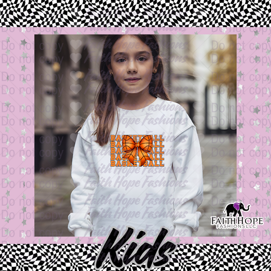 Basketball Bow Kids Sweater