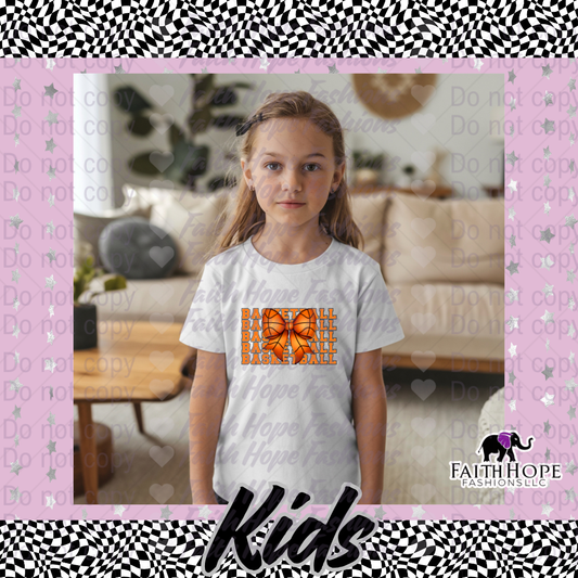 Basketball Bow Kids Shirt