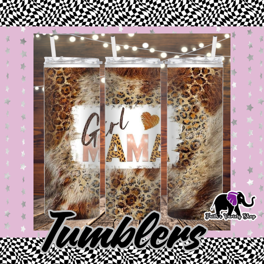 Leopard Girl Mama 20oz Tumbler