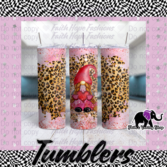 Leopard Heart Gnome 20oz Tumbler
