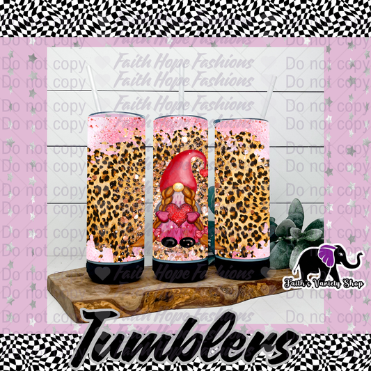 Leopard Heart Gnome Bluetooth Tumbler