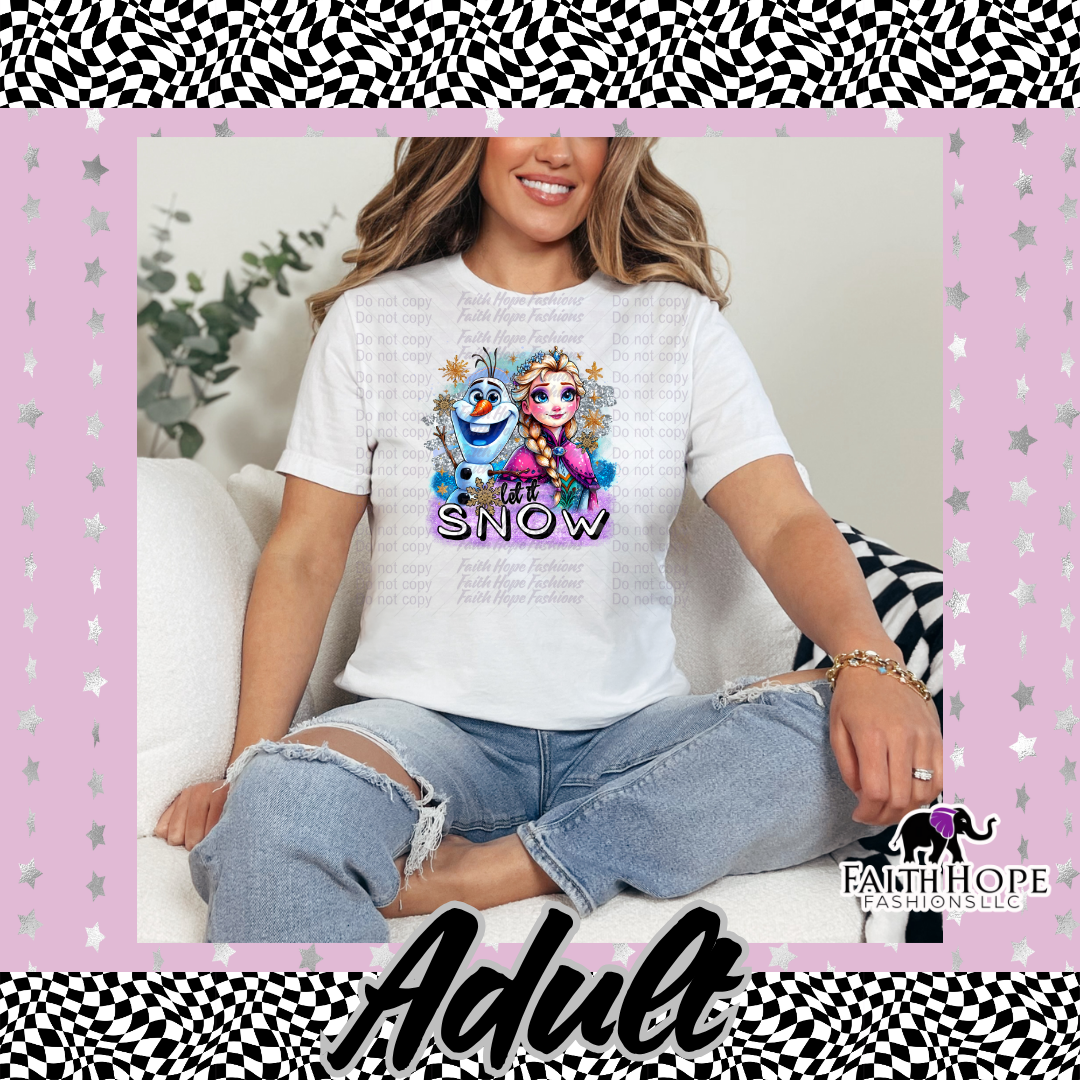 Let It Snow Frozen Adult Shirt