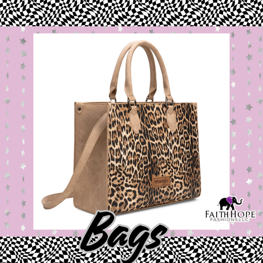 Light Brown Leopard Wrangler Tote