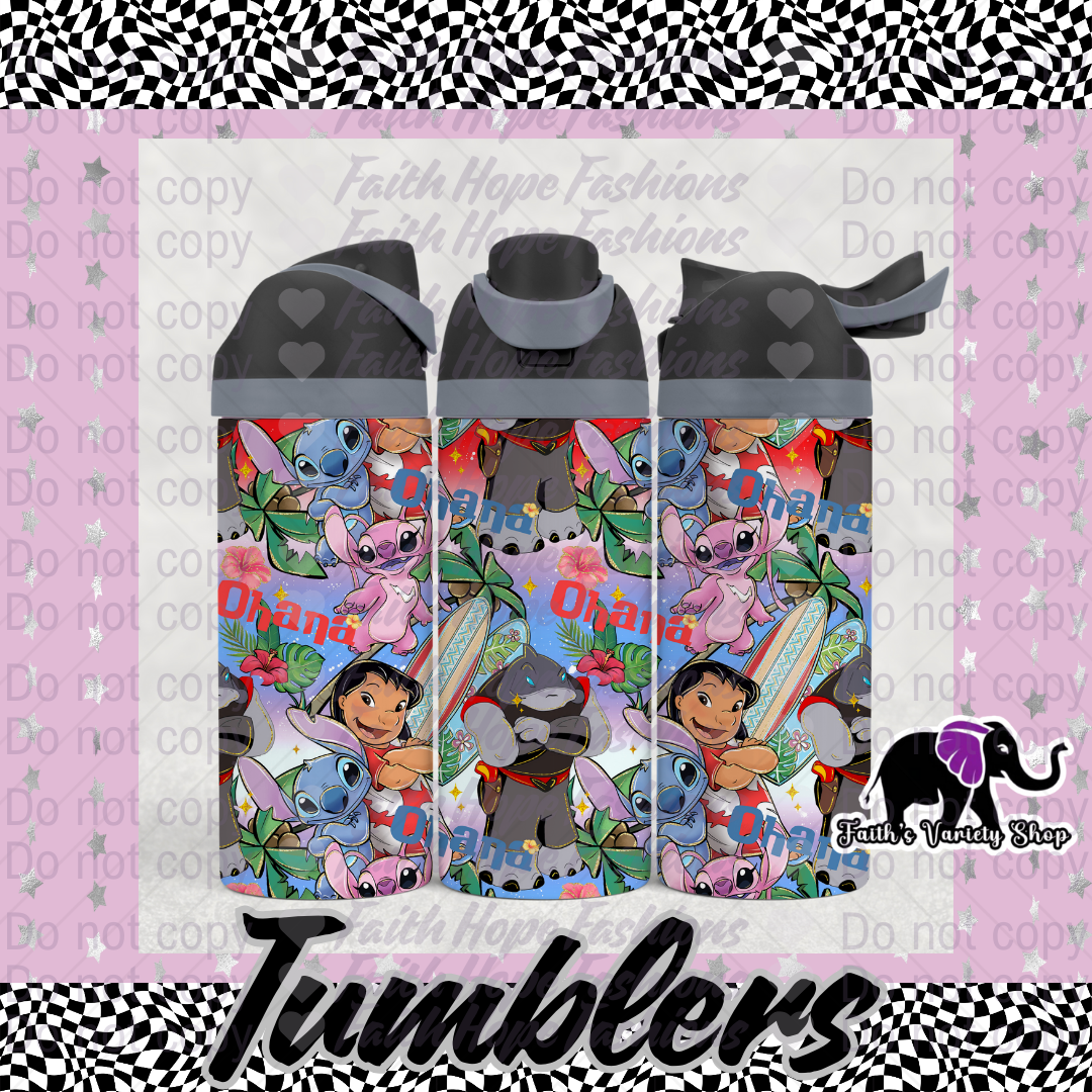 Lilo and Stitch Characters Owala Style Tumbler