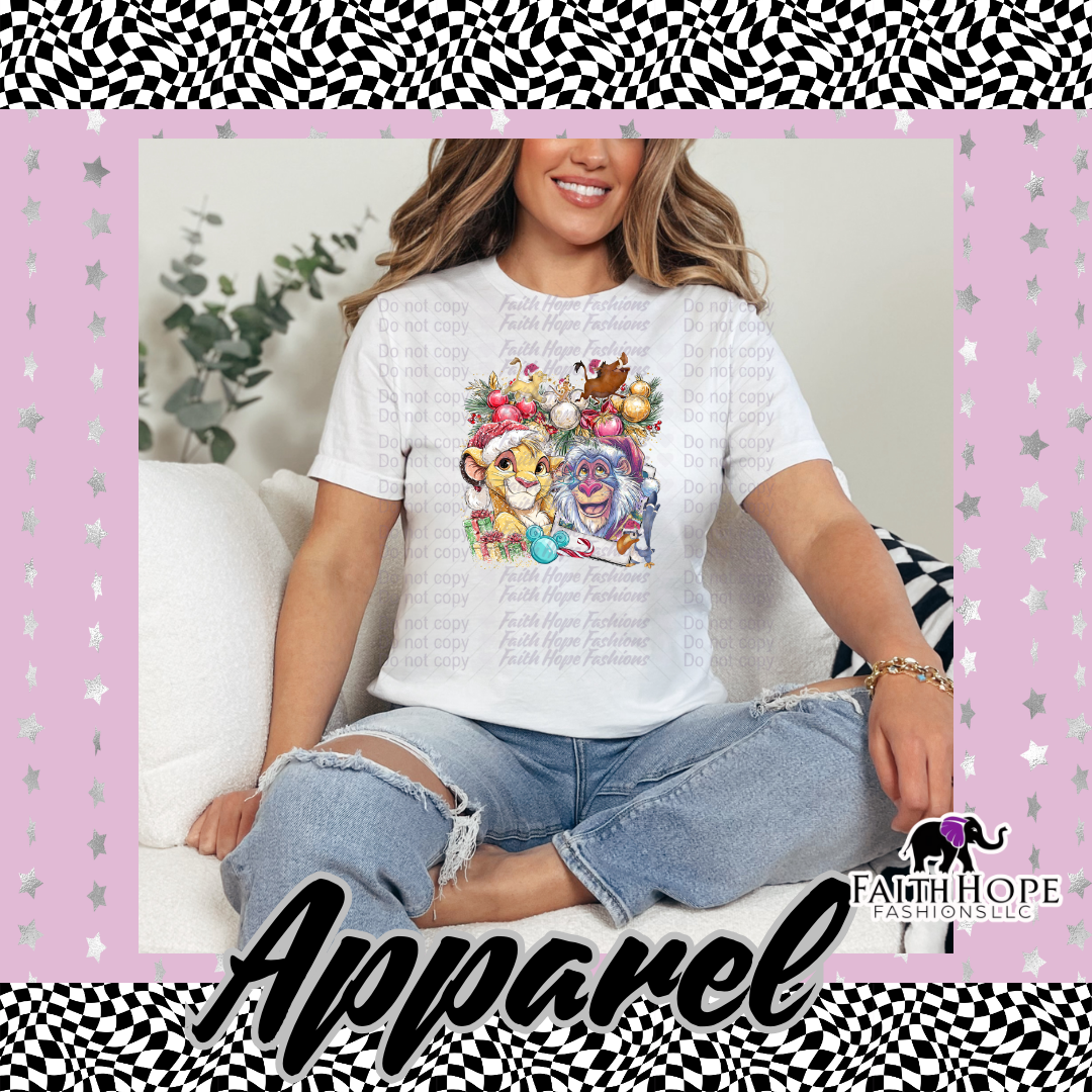 Lion King Christmas Polaroid Adult Shirt