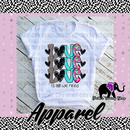 Love Stacked Is All We Need Adult Shirt