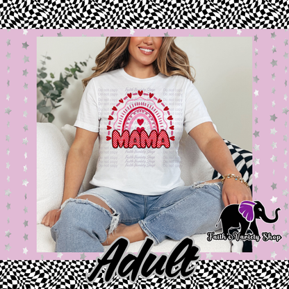 Mama Rainbow Hearts Adult Shirt
