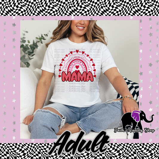 Mama Rainbow Hearts Adult Shirt