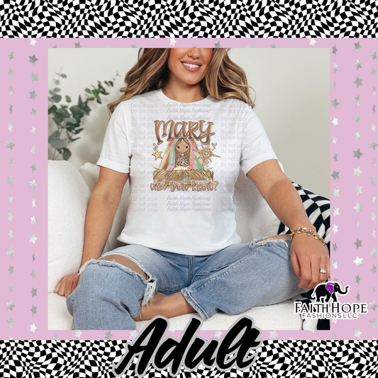 Mary Did You Know Brushstroke Adult Shirt