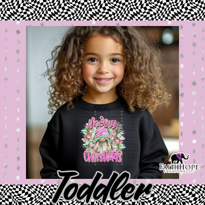 Merry Christmas Gnome Brushstroke Toddler Sweater