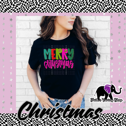 Merry Christmas Green Red And Pink Adult Sweater