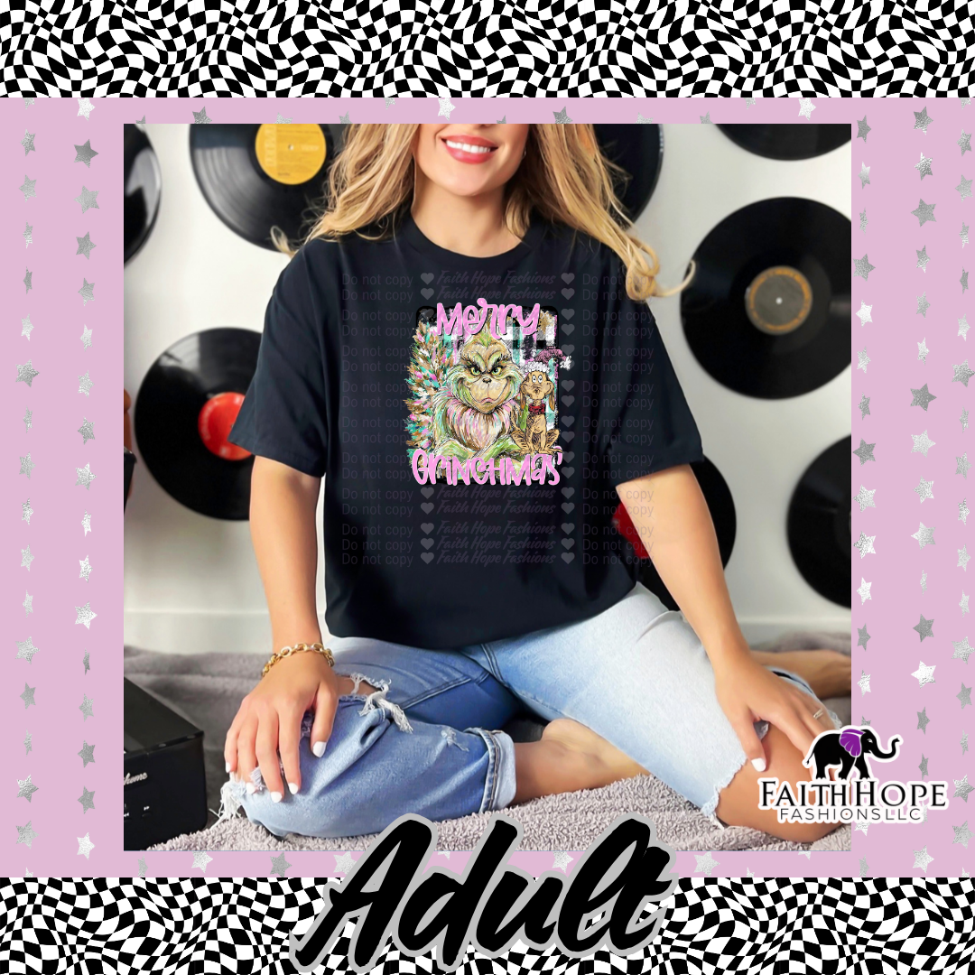 Merry Christmas Grinch Adult Shirt