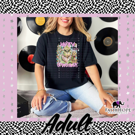Merry Christmas Grinch Adult Shirt