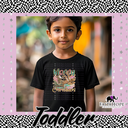 Merry Christmas Leopard Santa Toddler Shirt