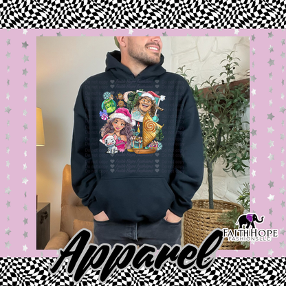 Moana Christmas Polaroid Adult Hoodie