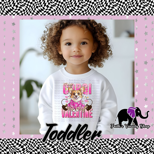 My Corgi Is My Valentine Toddler Sweater