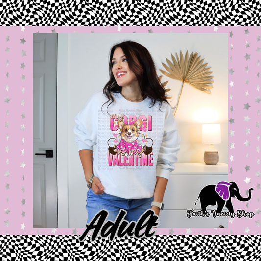 My Corgi Is My Valentine Adult Sweater