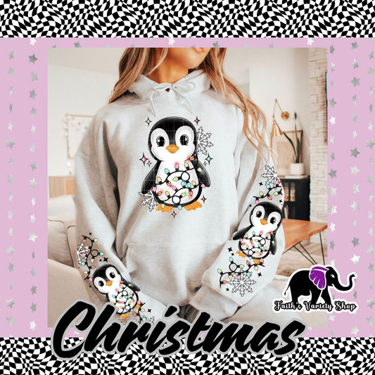 Penguin Lights and Sleeves Hoodie
