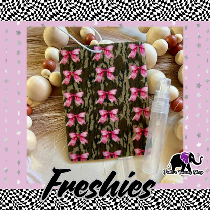 Pink Bow Felt Freshie