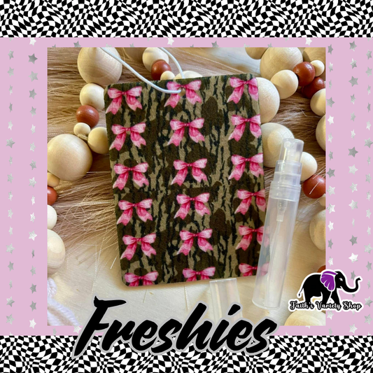 Pink Bow Felt Freshie