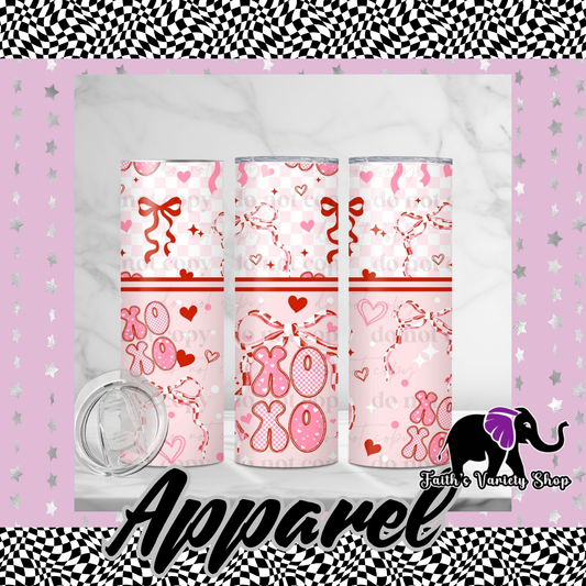 Pink Xoxo Bow 20oz Tumbler