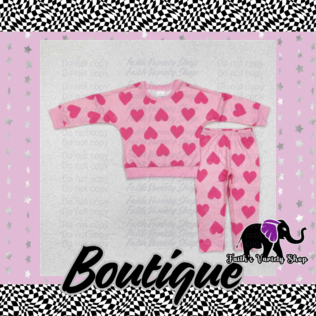 Pink With Hearts Boutique Outfit