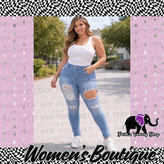 Plus Size Ripped Jeans