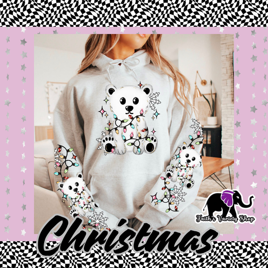 Polar Bear Lights and Sleeves Hoodie