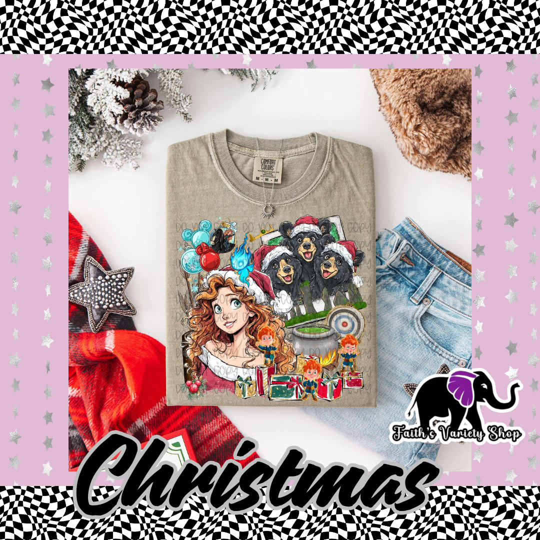 Red Hair Girl with Bears Adult Shirt