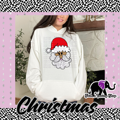 Red Hat Santa Adult Hoodie