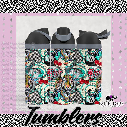 Retro Fierce Tiger Owala Style Tumbler
