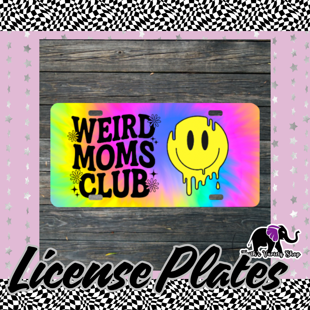 Retro Weird Mom’s Club License Plate