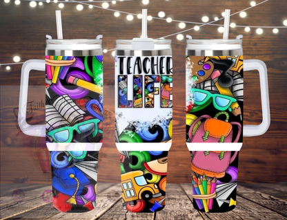 Teacher Life Collage Drinkware