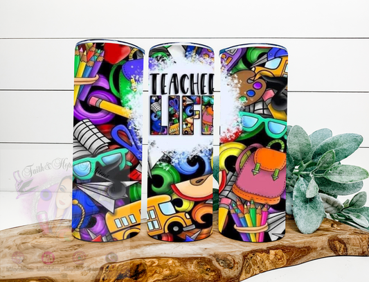 Teacher Life Collage Drinkware