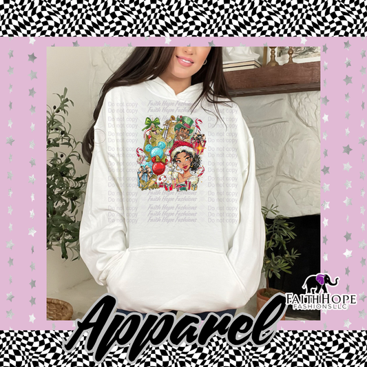 Tiana Christmas Polaroid Adult Hoodie