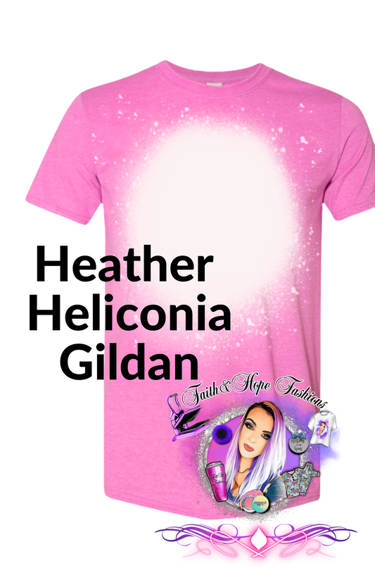 Heather gildan Heliconia Blank Bleached T-shirt