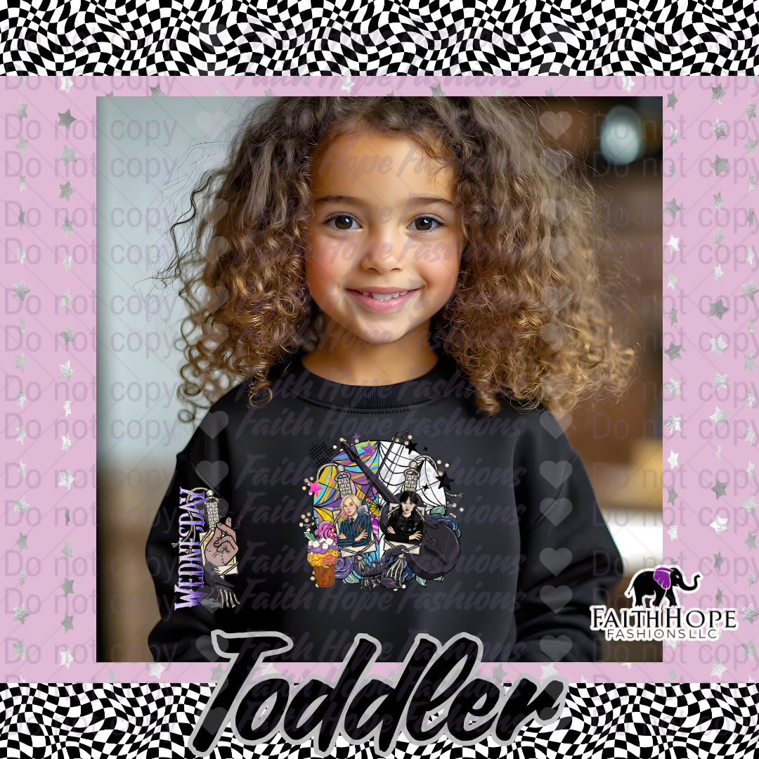 Wdnsday Cartoon Toddler Sweater