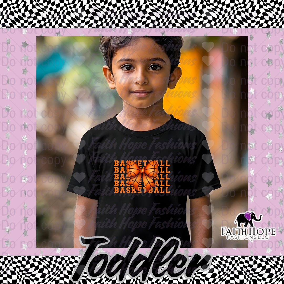 Basketball Bow Toddler Shirt