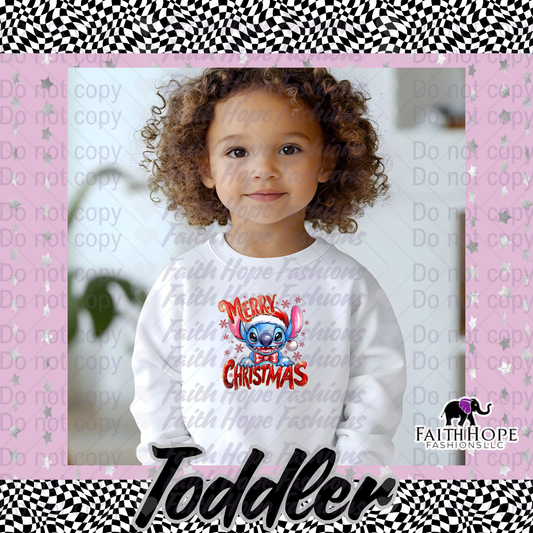 Merry Christmas Blue Friend Toddler Sweater