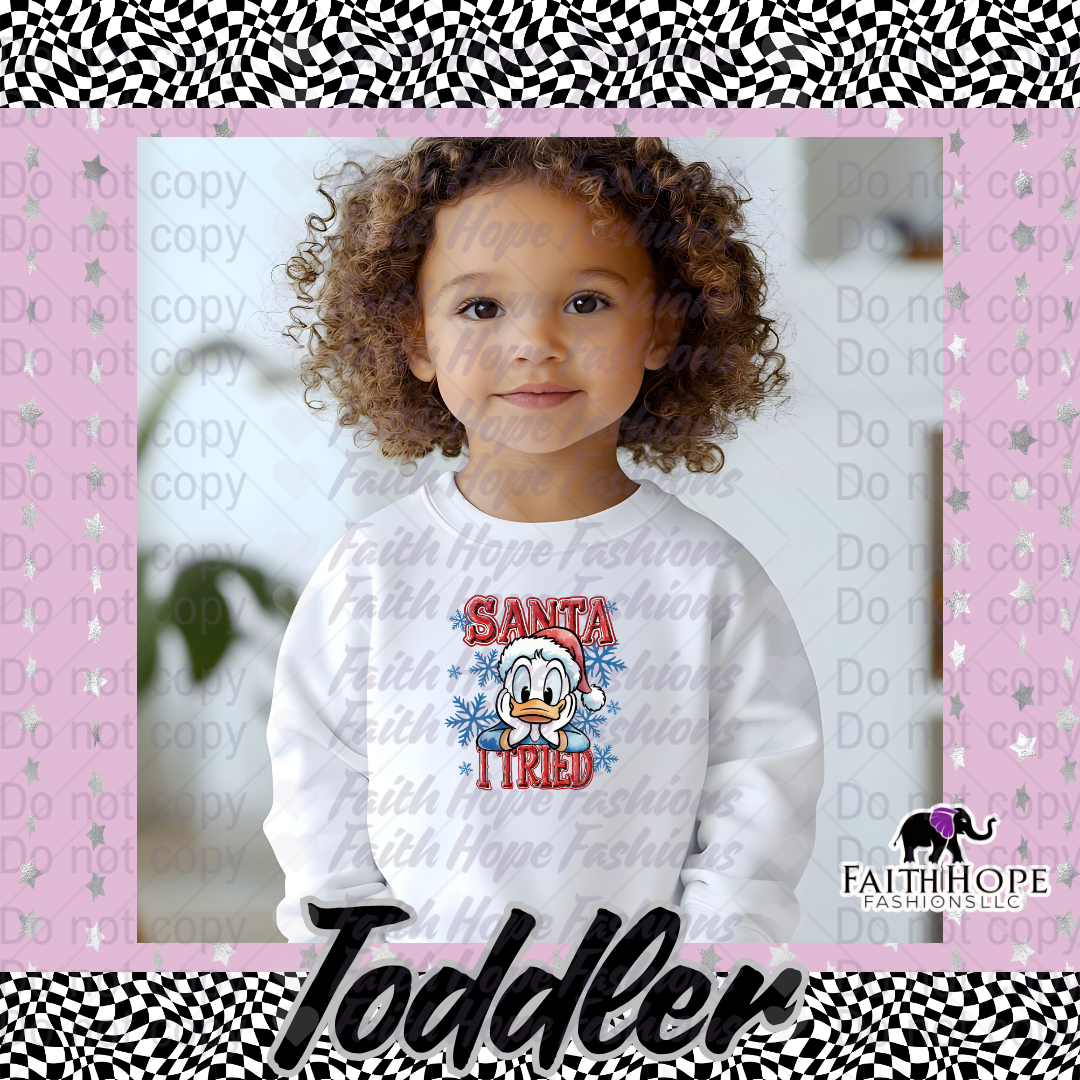 Santa I Tried Duck Toddler Sweater