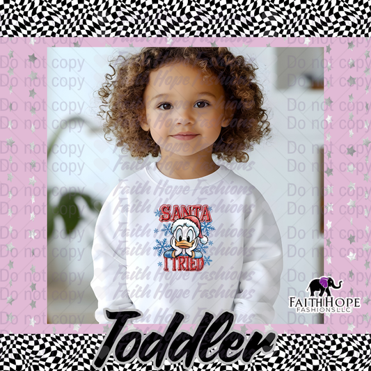 Santa I Tried Duck Toddler Sweater