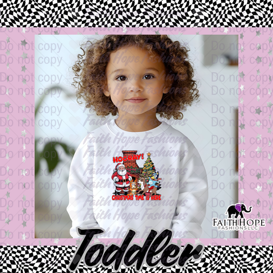 Hooray Christmas Blue Dog Toddler Sweater