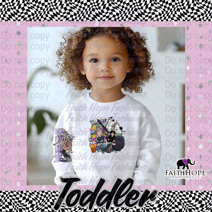 Wdnsday Cartoon Toddler Sweater