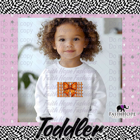 Basketball Bow Toddler Sweater
