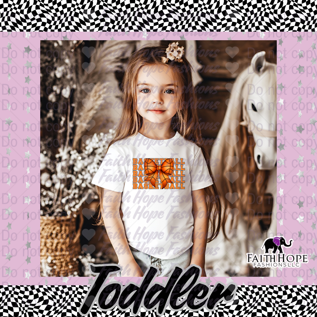 Basketball Bow Toddler Shirt