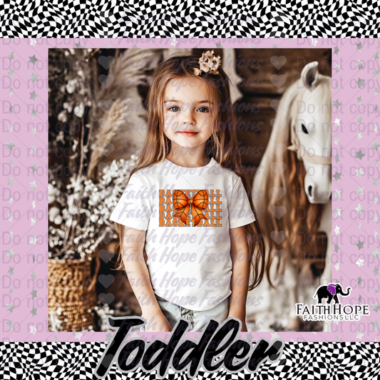 Basketball Bow Toddler Shirt