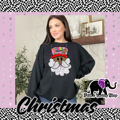 Trucker Hat Santa Adult Sweater