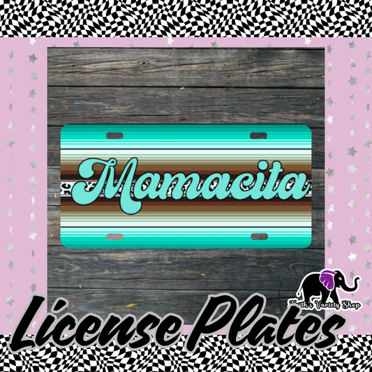 Turquoise Mamacita License Plate